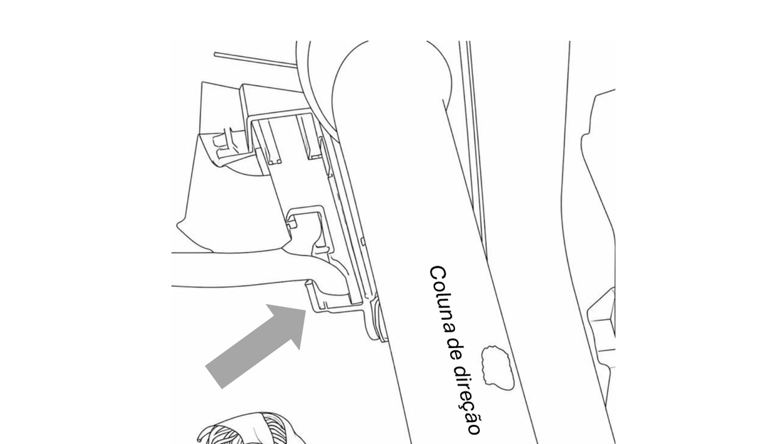 Localização do conector na coluna de direção