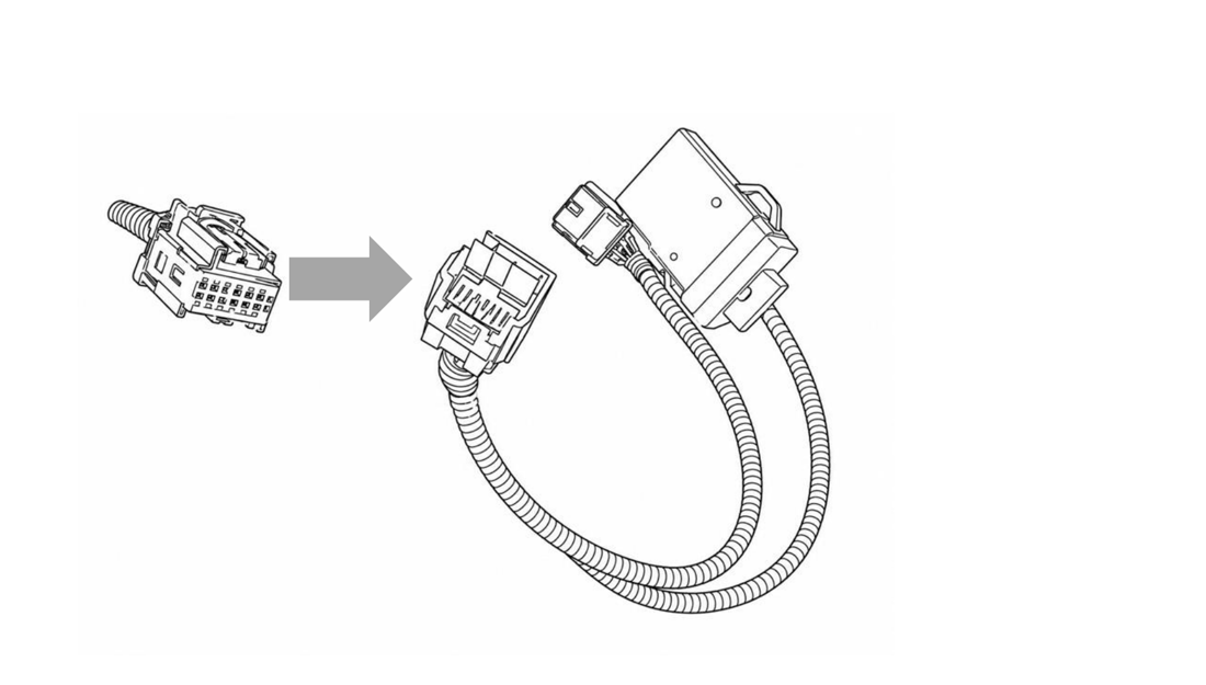 Inserir o conector no encaixe do chicote